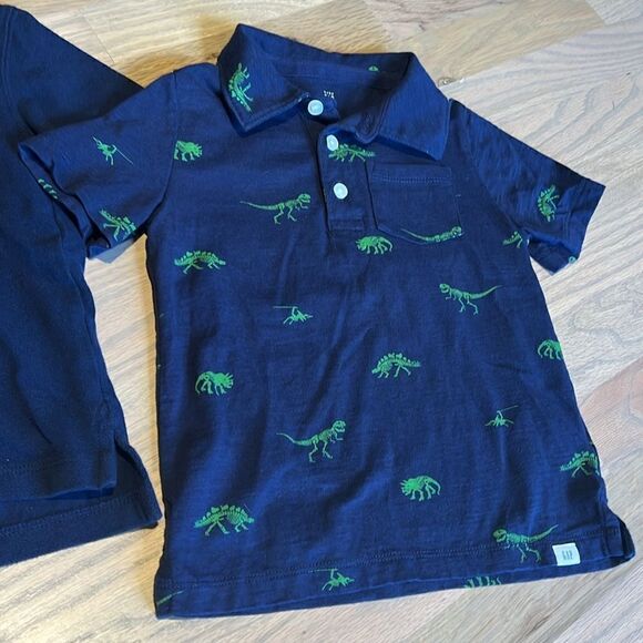 Two Boys Size 4 Baby Gap Collared Cotton Short Sleeve Shirts - Picture 3 of 4